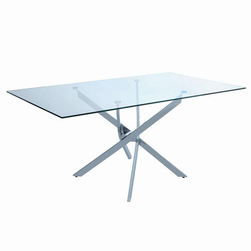 Nathan Contemporary Chrome Dining Table - Premium Dining Table from Coaster Z2 Standard - Just $330! Shop now at Furniture Wholesale Plus  We are the best furniture store in Nashville, Hendersonville, Goodlettsville, Madison, Antioch, Mount Juliet, Lebanon, Gallatin, Springfield, Murfreesboro, Franklin, Brentwood
