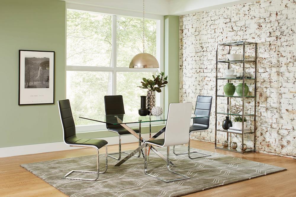Nathan Contemporary Chrome Dining Table - Premium Dining Table from Coaster Z2 Standard - Just $330! Shop now at Furniture Wholesale Plus  We are the best furniture store in Nashville, Hendersonville, Goodlettsville, Madison, Antioch, Mount Juliet, Lebanon, Gallatin, Springfield, Murfreesboro, Franklin, Brentwood