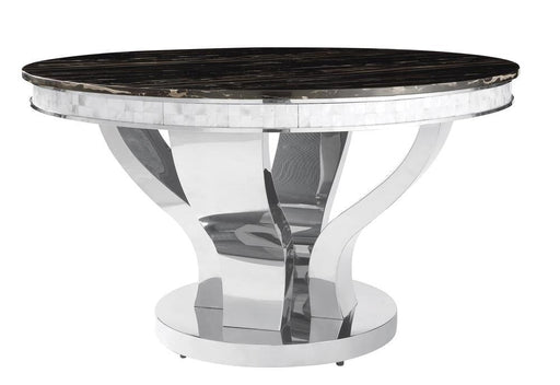 Anchorage Hollywood Glam Silver Dining Table - Premium Dining Table from Coaster Z2 Standard - Just $1006! Shop now at Furniture Wholesale Plus  We are the best furniture store in Nashville, Hendersonville, Goodlettsville, Madison, Antioch, Mount Juliet, Lebanon, Gallatin, Springfield, Murfreesboro, Franklin, Brentwood