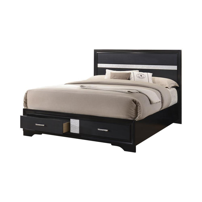 Miranda Contemporary Black Eastern King Bed - Premium Bed from Coaster Z2 Standard - Just $658! Shop now at Furniture Wholesale Plus  We are the best furniture store in Nashville, Hendersonville, Goodlettsville, Madison, Antioch, Mount Juliet, Lebanon, Gallatin, Springfield, Murfreesboro, Franklin, Brentwood