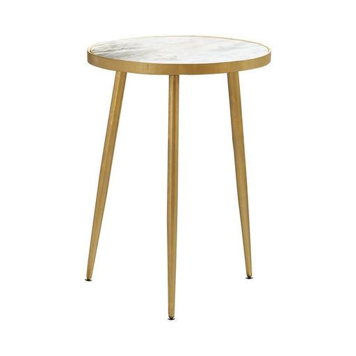 Modern Marble and Gold Accent Table - Premium Accent Table from Coaster Z2 Standard - Just $110! Shop now at Furniture Wholesale Plus  We are the best furniture store in Nashville, Hendersonville, Goodlettsville, Madison, Antioch, Mount Juliet, Lebanon, Gallatin, Springfield, Murfreesboro, Franklin, Brentwood