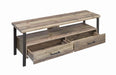 Rustic Weathered Pine 60" TV Console - Premium TV Stand from Coaster Z2 Standard - Just $230! Shop now at Furniture Wholesale Plus  We are the best furniture store in Nashville, Hendersonville, Goodlettsville, Madison, Antioch, Mount Juliet, Lebanon, Gallatin, Springfield, Murfreesboro, Franklin, Brentwood