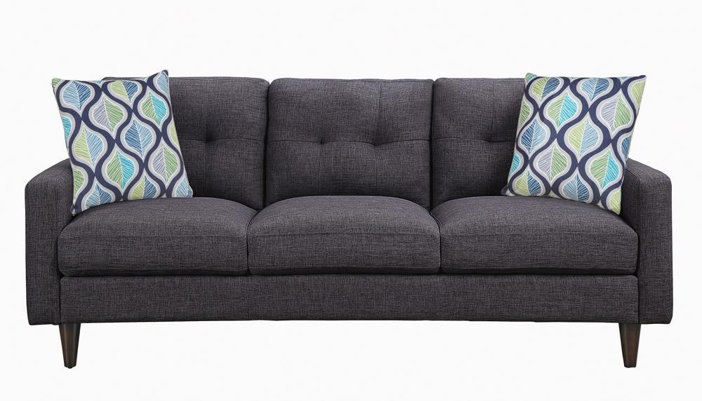 Watsonville Retro Grey Sofa - Premium Sofa from Coaster Z2 Standard - Just $538! Shop now at Furniture Wholesale Plus  We are the best furniture store in Nashville, Hendersonville, Goodlettsville, Madison, Antioch, Mount Juliet, Lebanon, Gallatin, Springfield, Murfreesboro, Franklin, Brentwood