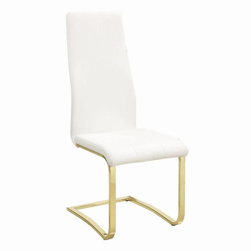 Chanel Modern White and Rustic Brass Side Chair - Premium Dining Chair from Coaster Z2 Standard - Just $136! Shop now at Furniture Wholesale Plus  We are the best furniture store in Nashville, Hendersonville, Goodlettsville, Madison, Antioch, Mount Juliet, Lebanon, Gallatin, Springfield, Murfreesboro, Franklin, Brentwood