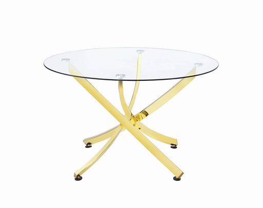 Chanel Modern Brass Dining Table - Premium Dining Table from Coaster Z2 Standard - Just $254! Shop now at Furniture Wholesale Plus  We are the best furniture store in Nashville, Hendersonville, Goodlettsville, Madison, Antioch, Mount Juliet, Lebanon, Gallatin, Springfield, Murfreesboro, Franklin, Brentwood