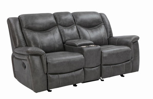 Conrad Transitional Grey Motion Loveseat - Premium Loveseat from Coaster Z2 Standard - Just $998! Shop now at Furniture Wholesale Plus  We are the best furniture store in Nashville, Hendersonville, Goodlettsville, Madison, Antioch, Mount Juliet, Lebanon, Gallatin, Springfield, Murfreesboro, Franklin, Brentwood
