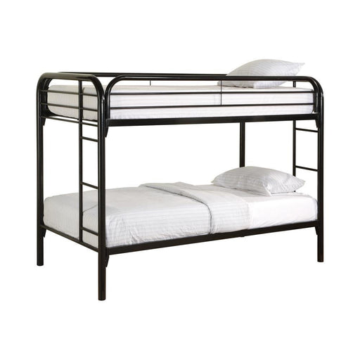 G2256 Contemporary Twin Black Metal Bunk Bed - Premium T/T Bunk Bed from Coaster Z2 Standard - Just $378! Shop now at Furniture Wholesale Plus  We are the best furniture store in Nashville, Hendersonville, Goodlettsville, Madison, Antioch, Mount Juliet, Lebanon, Gallatin, Springfield, Murfreesboro, Franklin, Brentwood