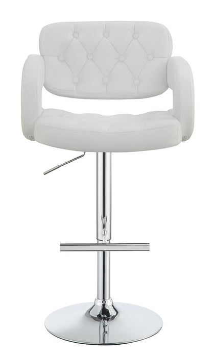G102557 Contemporary White and Chrome Bar Stool - Premium Adjustable Barstool from Coaster Z2 Standard - Just $218! Shop now at Furniture Wholesale Plus  We are the best furniture store in Nashville, Hendersonville, Goodlettsville, Madison, Antioch, Mount Juliet, Lebanon, Gallatin, Springfield, Murfreesboro, Franklin, Brentwood