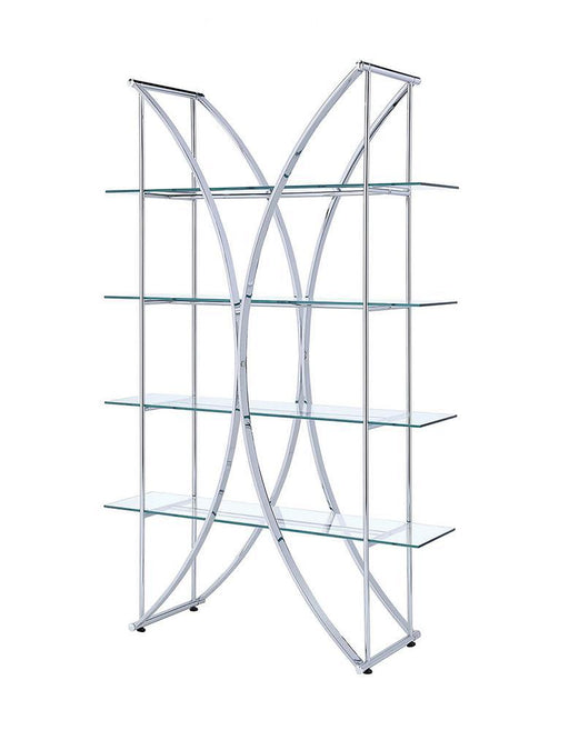 G910050 Contemporary Chrome and Glass Bookcase - Premium Bookcase from Coaster Z2 Standard - Just $350! Shop now at Furniture Wholesale Plus  We are the best furniture store in Nashville, Hendersonville, Goodlettsville, Madison, Antioch, Mount Juliet, Lebanon, Gallatin, Springfield, Murfreesboro, Franklin, Brentwood