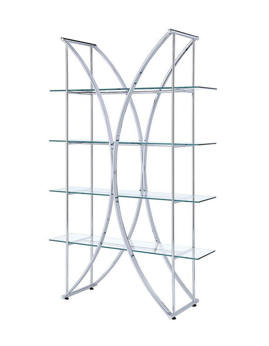 G910050 Contemporary Chrome and Glass Bookcase - Premium Bookcase from Coaster Z2 Standard - Just $350! Shop now at Furniture Wholesale Plus  We are the best furniture store in Nashville, Hendersonville, Goodlettsville, Madison, Antioch, Mount Juliet, Lebanon, Gallatin, Springfield, Murfreesboro, Franklin, Brentwood
