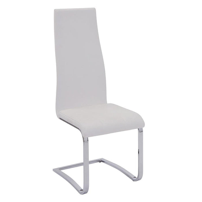 G102310 Contemporary White and Chrome Dining Chair - Premium Dining Chair from Coaster Z2 Standard - Just $118! Shop now at Furniture Wholesale Plus  We are the best furniture store in Nashville, Hendersonville, Goodlettsville, Madison, Antioch, Mount Juliet, Lebanon, Gallatin, Springfield, Murfreesboro, Franklin, Brentwood