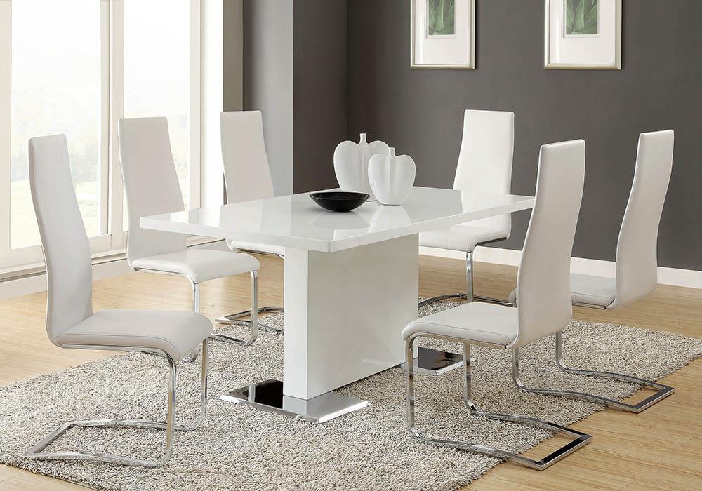 Nameth Contemporary White Dining Table - Premium Dining Table from Coaster Z2 Standard - Just $598! Shop now at Furniture Wholesale Plus  We are the best furniture store in Nashville, Hendersonville, Goodlettsville, Madison, Antioch, Mount Juliet, Lebanon, Gallatin, Springfield, Murfreesboro, Franklin, Brentwood
