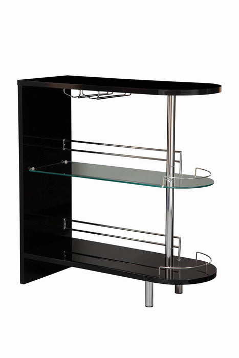 G101063 Contemporary Glossy Black Bar Table - Premium Bar Unit from Coaster Z2 Standard - Just $250! Shop now at Furniture Wholesale Plus  We are the best furniture store in Nashville, Hendersonville, Goodlettsville, Madison, Antioch, Mount Juliet, Lebanon, Gallatin, Springfield, Murfreesboro, Franklin, Brentwood