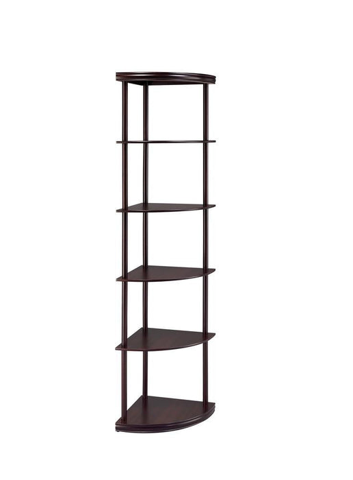 G800279 Casual Cappuccino Corner Bookcase - Premium Bookcase from Coaster Z2 Standard - Just $130! Shop now at Furniture Wholesale Plus  We are the best furniture store in Nashville, Hendersonville, Goodlettsville, Madison, Antioch, Mount Juliet, Lebanon, Gallatin, Springfield, Murfreesboro, Franklin, Brentwood