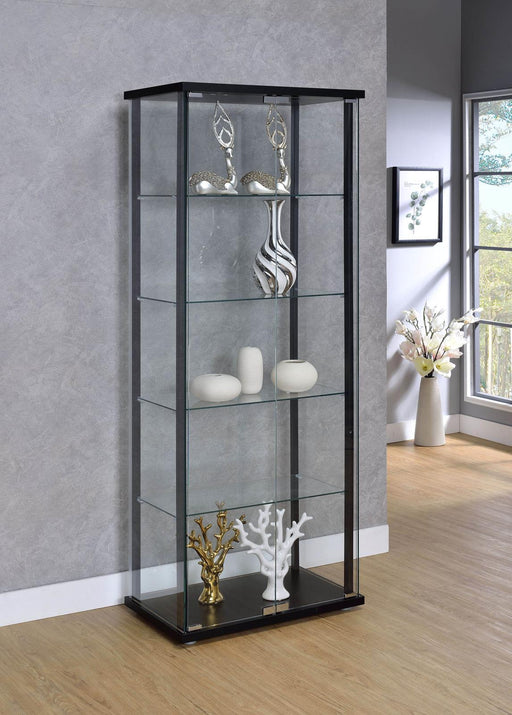 G950170 Contemporary Black Curio Cabinet - Premium Curio Cabinet from Coaster Z2 Standard - Just $290! Shop now at Furniture Wholesale Plus  We are the best furniture store in Nashville, Hendersonville, Goodlettsville, Madison, Antioch, Mount Juliet, Lebanon, Gallatin, Springfield, Murfreesboro, Franklin, Brentwood