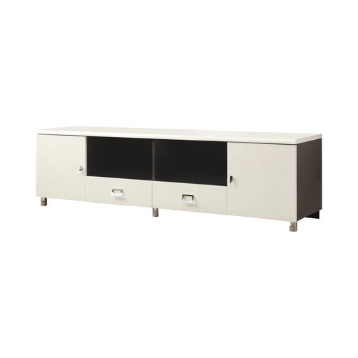 G700910 Contemporary White TV Console - Premium TV Stand from Coaster Z2 Standard - Just $458! Shop now at Furniture Wholesale Plus  We are the best furniture store in Nashville, Hendersonville, Goodlettsville, Madison, Antioch, Mount Juliet, Lebanon, Gallatin, Springfield, Murfreesboro, Franklin, Brentwood
