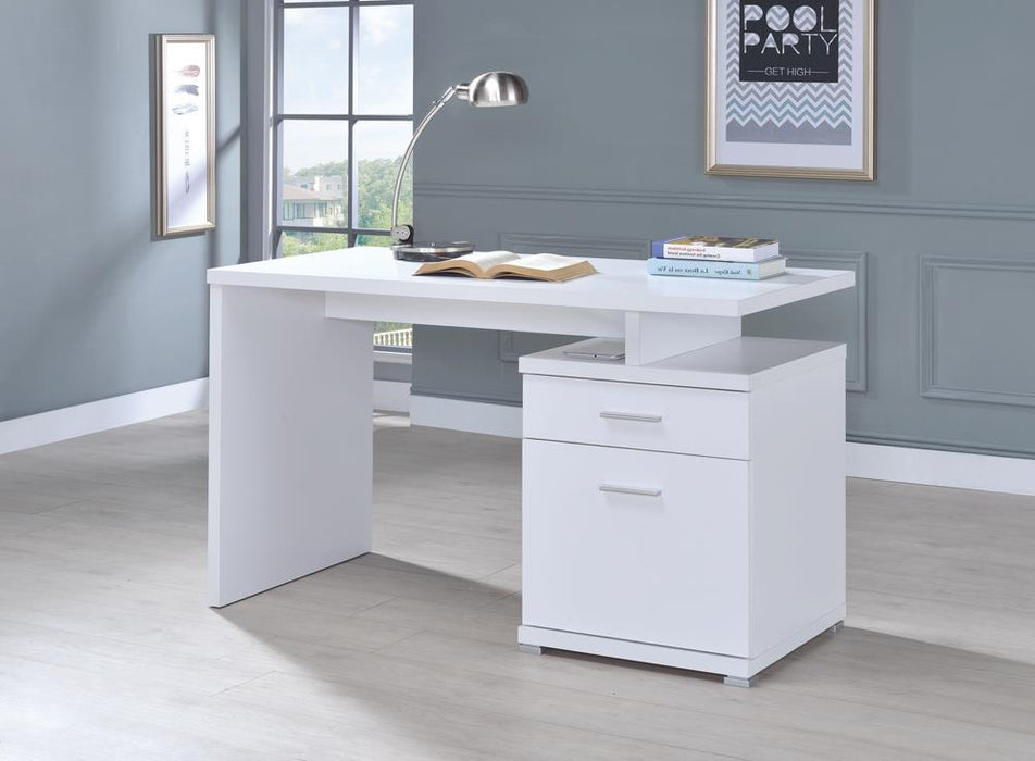 G800110 Contemporary White Executive Desk - Premium Desk from Coaster Z2 Standard - Just $218! Shop now at Furniture Wholesale Plus  We are the best furniture store in Nashville, Hendersonville, Goodlettsville, Madison, Antioch, Mount Juliet, Lebanon, Gallatin, Springfield, Murfreesboro, Franklin, Brentwood