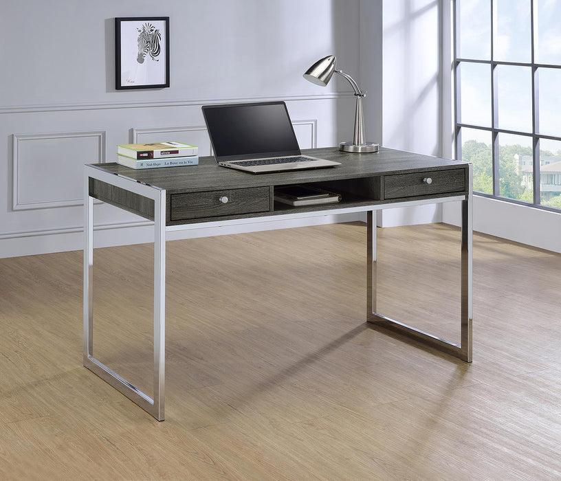 G801221 Contemporary Weathered Grey Writing Desk - Premium Desk from Coaster Z2 Standard - Just $278! Shop now at Furniture Wholesale Plus  We are the best furniture store in Nashville, Hendersonville, Goodlettsville, Madison, Antioch, Mount Juliet, Lebanon, Gallatin, Springfield, Murfreesboro, Franklin, Brentwood