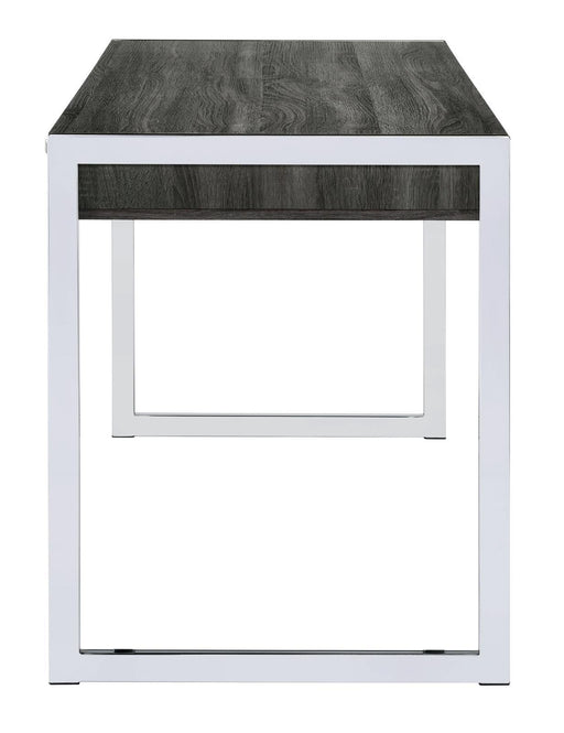 Wallice 2-drawer Writing Desk Weathered Grey and Chrome - Premium Desk from Coaster Z2 Standard - Just $278! Shop now at Furniture Wholesale Plus  We are the best furniture store in Nashville, Hendersonville, Goodlettsville, Madison, Antioch, Mount Juliet, Lebanon, Gallatin, Springfield, Murfreesboro, Franklin, Brentwood