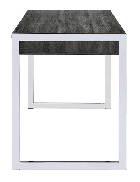 Wallice 2-drawer Writing Desk Weathered Grey and Chrome - Premium Desk from Coaster Z2 Standard - Just $278! Shop now at Furniture Wholesale Plus  We are the best furniture store in Nashville, Hendersonville, Goodlettsville, Madison, Antioch, Mount Juliet, Lebanon, Gallatin, Springfield, Murfreesboro, Franklin, Brentwood