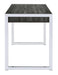 Wallice 2-drawer Writing Desk Weathered Grey and Chrome - Premium Desk from Coaster Z2 Standard - Just $278! Shop now at Furniture Wholesale Plus  We are the best furniture store in Nashville, Hendersonville, Goodlettsville, Madison, Antioch, Mount Juliet, Lebanon, Gallatin, Springfield, Murfreesboro, Franklin, Brentwood