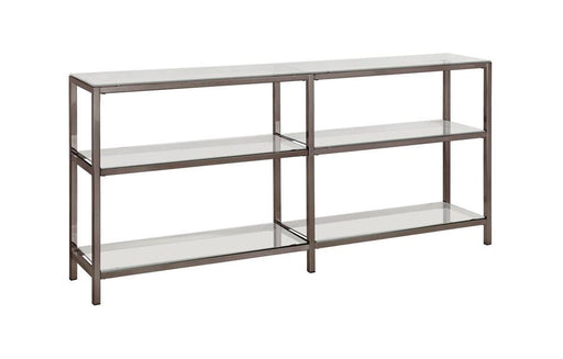 G801018 Contemporary Black Nickel Two Tier Double Bookcase - Premium Bookcase from Coaster Z2 Standard - Just $198! Shop now at Furniture Wholesale Plus  We are the best furniture store in Nashville, Hendersonville, Goodlettsville, Madison, Antioch, Mount Juliet, Lebanon, Gallatin, Springfield, Murfreesboro, Franklin, Brentwood