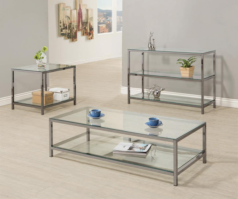 G720228 Contemporary Black Nickel Sofa Table - Premium Sofa Table from Coaster Z2 Standard - Just $210! Shop now at Furniture Wholesale Plus  We are the best furniture store in Nashville, Hendersonville, Goodlettsville, Madison, Antioch, Mount Juliet, Lebanon, Gallatin, Springfield, Murfreesboro, Franklin, Brentwood