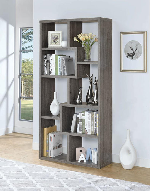 G800510 Contemporary Weathered Grey Bookcase - Premium Bookcase from Coaster Z2 Standard - Just $210! Shop now at Furniture Wholesale Plus  We are the best furniture store in Nashville, Hendersonville, Goodlettsville, Madison, Antioch, Mount Juliet, Lebanon, Gallatin, Springfield, Murfreesboro, Franklin, Brentwood