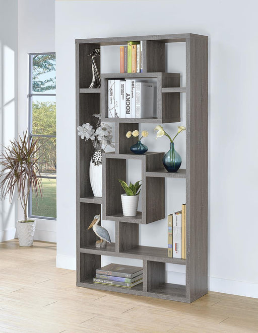 G800512 Contemporary Weathered Grey Bookcase - Premium Bookcase from Coaster Z2 Standard - Just $230! Shop now at Furniture Wholesale Plus  We are the best furniture store in Nashville, Hendersonville, Goodlettsville, Madison, Antioch, Mount Juliet, Lebanon, Gallatin, Springfield, Murfreesboro, Franklin, Brentwood