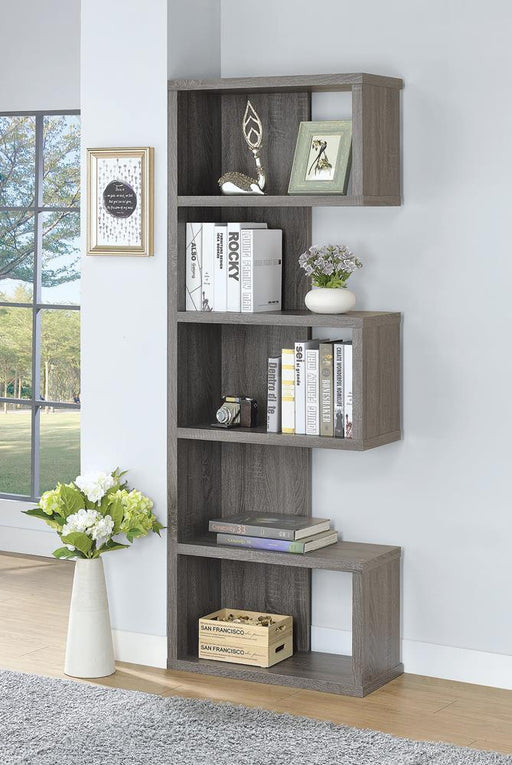 G800552 Contemporary Weathered Grey Bookcase - Premium Bookcase from Coaster Z2 Standard - Just $170! Shop now at Furniture Wholesale Plus  We are the best furniture store in Nashville, Hendersonville, Goodlettsville, Madison, Antioch, Mount Juliet, Lebanon, Gallatin, Springfield, Murfreesboro, Franklin, Brentwood