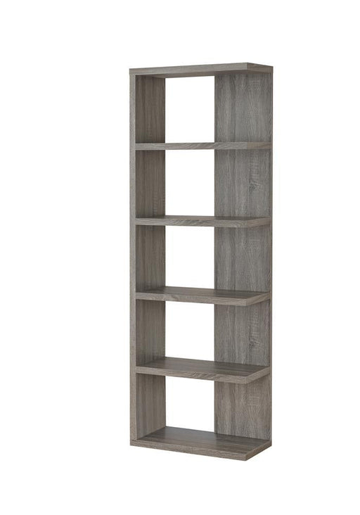 G800553 Contemporary Weathered Grey Five Shelf Bookcase - Premium Bookcase from Coaster Z2 Standard - Just $130! Shop now at Furniture Wholesale Plus  We are the best furniture store in Nashville, Hendersonville, Goodlettsville, Madison, Antioch, Mount Juliet, Lebanon, Gallatin, Springfield, Murfreesboro, Franklin, Brentwood