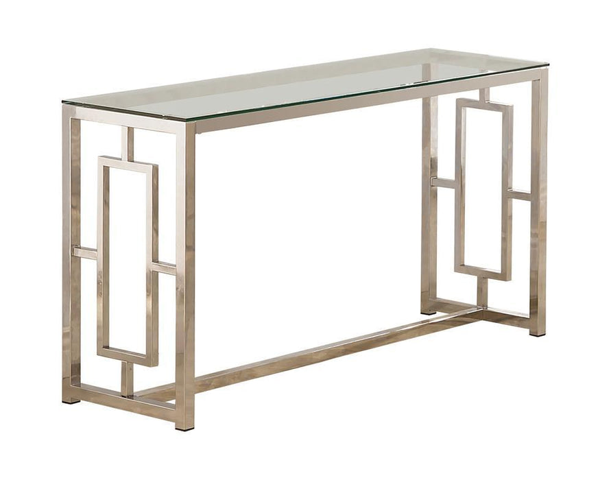 G703738 Occasional Contemporary Nickel Sofa Table - Premium Sofa Table from Coaster Z2 Standard - Just $230! Shop now at Furniture Wholesale Plus  We are the best furniture store in Nashville, Hendersonville, Goodlettsville, Madison, Antioch, Mount Juliet, Lebanon, Gallatin, Springfield, Murfreesboro, Franklin, Brentwood