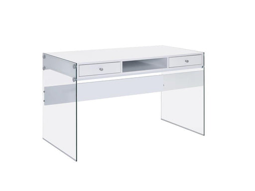 G800829 Contemporary Glossy White Writing Desk - Premium Desk from Coaster Z2 Standard - Just $258! Shop now at Furniture Wholesale Plus  We are the best furniture store in Nashville, Hendersonville, Goodlettsville, Madison, Antioch, Mount Juliet, Lebanon, Gallatin, Springfield, Murfreesboro, Franklin, Brentwood
