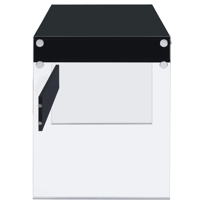 G800830 Contemporary Glossy Black Writing Desk - Premium Desk from Coaster Z2 Standard - Just $258! Shop now at Furniture Wholesale Plus  We are the best furniture store in Nashville, Hendersonville, Goodlettsville, Madison, Antioch, Mount Juliet, Lebanon, Gallatin, Springfield, Murfreesboro, Franklin, Brentwood