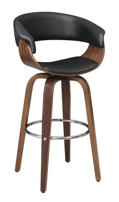 G100205 Contemporary Walnut and Black Bar Stool - Premium Swivel Bar Stool from Coaster Z2 Standard - Just $202! Shop now at Furniture Wholesale Plus  We are the best furniture store in Nashville, Hendersonville, Goodlettsville, Madison, Antioch, Mount Juliet, Lebanon, Gallatin, Springfield, Murfreesboro, Franklin, Brentwood