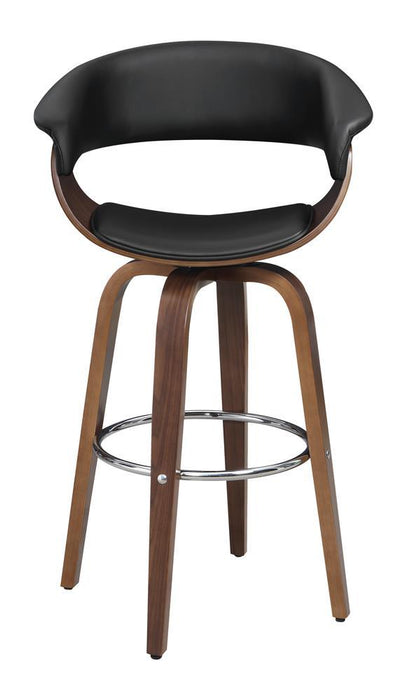 G100205 Contemporary Walnut and Black Bar Stool - Premium Swivel Bar Stool from Coaster Z2 Standard - Just $202! Shop now at Furniture Wholesale Plus  We are the best furniture store in Nashville, Hendersonville, Goodlettsville, Madison, Antioch, Mount Juliet, Lebanon, Gallatin, Springfield, Murfreesboro, Franklin, Brentwood