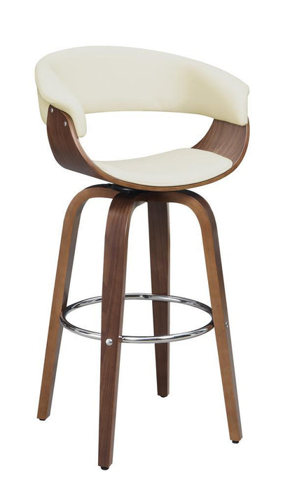 Zion Upholstered Swivel Bar Stool Walnut and Ecru - Premium Barstool from Coaster Z2 Standard - Just $202! Shop now at Furniture Wholesale Plus  We are the best furniture store in Nashville, Hendersonville, Goodlettsville, Madison, Antioch, Mount Juliet, Lebanon, Gallatin, Springfield, Murfreesboro, Franklin, Brentwood