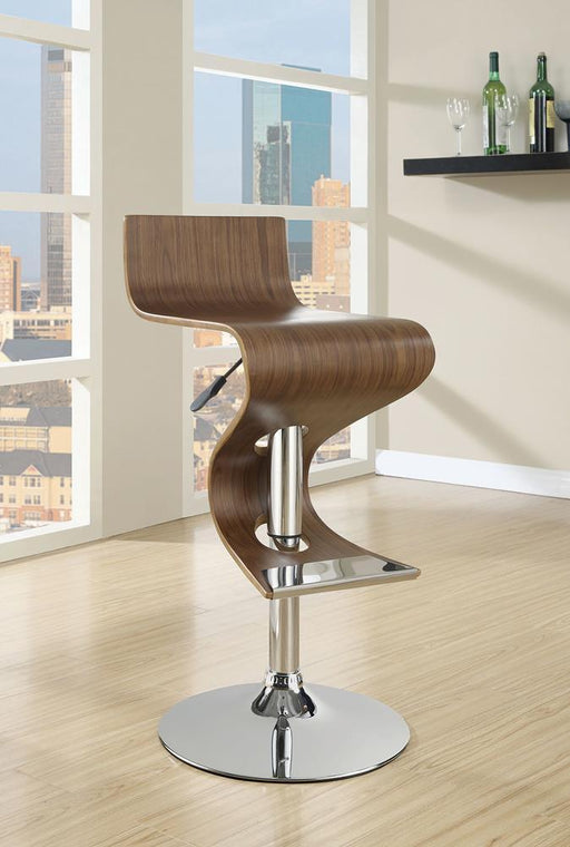 G100396 Contemporary Walnut Adjustable Bar Stool - Premium Adjustable Barstool from Coaster Z2 Standard - Just $198! Shop now at Furniture Wholesale Plus  We are the best furniture store in Nashville, Hendersonville, Goodlettsville, Madison, Antioch, Mount Juliet, Lebanon, Gallatin, Springfield, Murfreesboro, Franklin, Brentwood