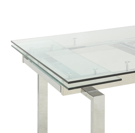 G106281 Contemporary Wexford Chrome Dining Table - Premium Dining Table from Coaster Z2 Standard - Just $986! Shop now at Furniture Wholesale Plus  We are the best furniture store in Nashville, Hendersonville, Goodlettsville, Madison, Antioch, Mount Juliet, Lebanon, Gallatin, Springfield, Murfreesboro, Franklin, Brentwood