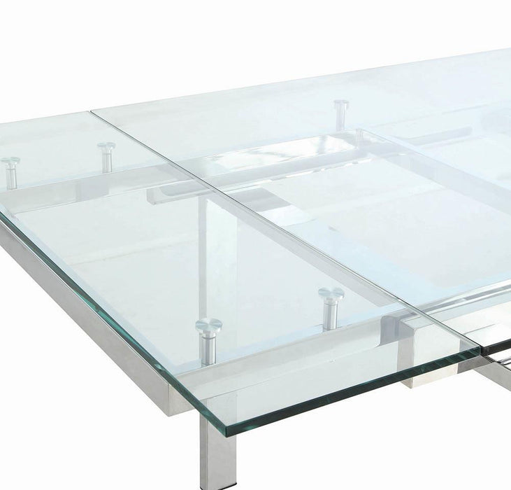 G106281 Contemporary Wexford Chrome Dining Table - Premium Dining Table from Coaster Z2 Standard - Just $986! Shop now at Furniture Wholesale Plus  We are the best furniture store in Nashville, Hendersonville, Goodlettsville, Madison, Antioch, Mount Juliet, Lebanon, Gallatin, Springfield, Murfreesboro, Franklin, Brentwood