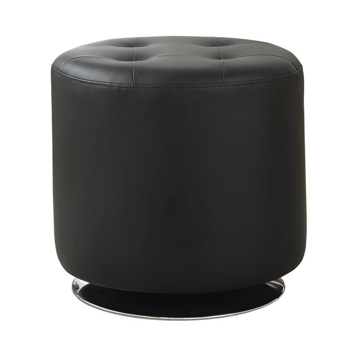 G500554 Contemporary Black Round Ottoman - Premium Ottoman from Coaster Z2 Standard - Just $86! Shop now at Furniture Wholesale Plus  We are the best furniture store in Nashville, Hendersonville, Goodlettsville, Madison, Antioch, Mount Juliet, Lebanon, Gallatin, Springfield, Murfreesboro, Franklin, Brentwood