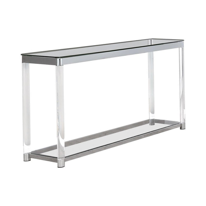 G720748 Contemporary Chrome Sofa Table - Premium Sofa Table from Coaster Z2 Standard - Just $410! Shop now at Furniture Wholesale Plus  We are the best furniture store in Nashville, Hendersonville, Goodlettsville, Madison, Antioch, Mount Juliet, Lebanon, Gallatin, Springfield, Murfreesboro, Franklin, Brentwood