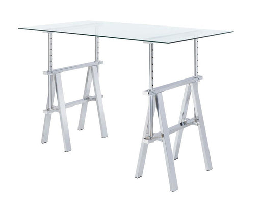 G800900 Casual Silver Glass Top Adjustable Writing Desk - Premium Desk from Coaster Z2 Standard - Just $298! Shop now at Furniture Wholesale Plus  We are the best furniture store in Nashville, Hendersonville, Goodlettsville, Madison, Antioch, Mount Juliet, Lebanon, Gallatin, Springfield, Murfreesboro, Franklin, Brentwood