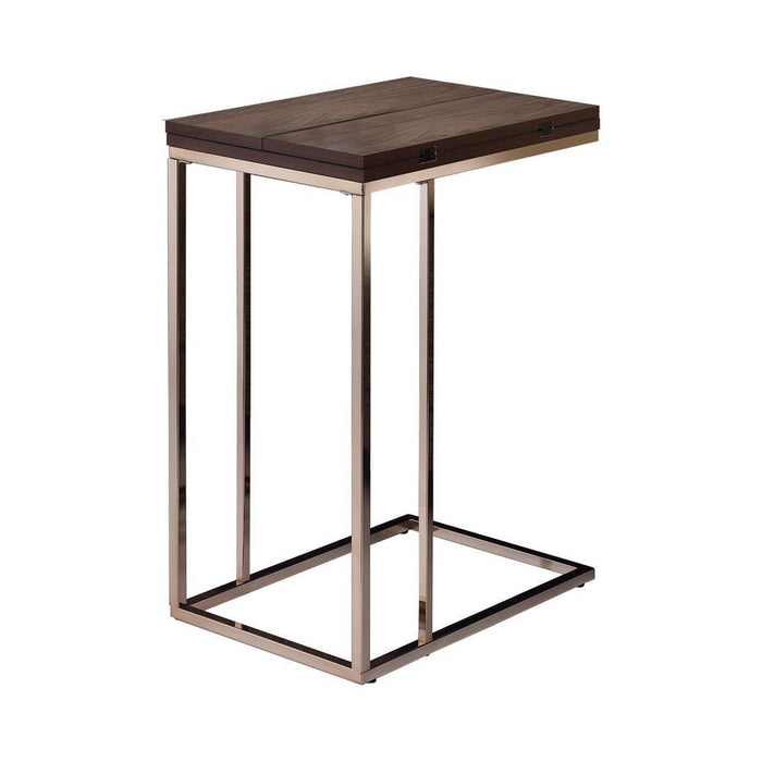 Pedro Expandable Top Accent Table Chestnut and Chrome - Premium End Table from Coaster Z2 Standard - Just $90! Shop now at Furniture Wholesale Plus  We are the best furniture store in Nashville, Hendersonville, Goodlettsville, Madison, Antioch, Mount Juliet, Lebanon, Gallatin, Springfield, Murfreesboro, Franklin, Brentwood