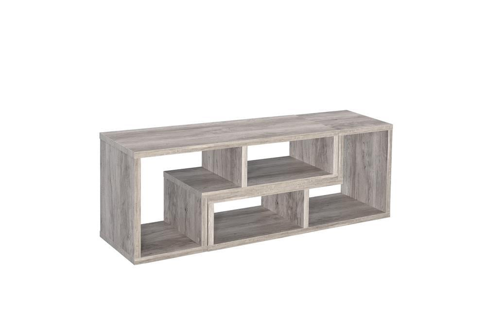 Velma Convertable Bookcase and TV Console Grey Driftwood - Premium Bookcase from Coaster Z2 Standard - Just $198! Shop now at Furniture Wholesale Plus  We are the best furniture store in Nashville, Hendersonville, Goodlettsville, Madison, Antioch, Mount Juliet, Lebanon, Gallatin, Springfield, Murfreesboro, Franklin, Brentwood