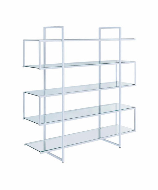 G801304 Contemporary Silver Metal and Glass Bookcase - Premium Bookcase from Coaster Z2 Standard - Just $498! Shop now at Furniture Wholesale Plus  We are the best furniture store in Nashville, Hendersonville, Goodlettsville, Madison, Antioch, Mount Juliet, Lebanon, Gallatin, Springfield, Murfreesboro, Franklin, Brentwood
