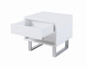 G705698 Contemporary Glossy White End Table - Premium End Table from Coaster Z2 Standard - Just $186! Shop now at Furniture Wholesale Plus  We are the best furniture store in Nashville, Hendersonville, Goodlettsville, Madison, Antioch, Mount Juliet, Lebanon, Gallatin, Springfield, Murfreesboro, Franklin, Brentwood