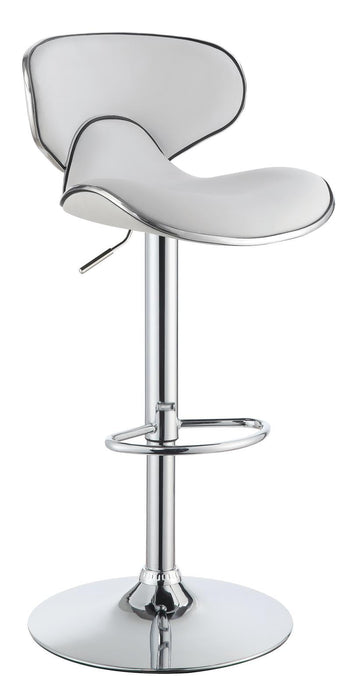 G120389 Contemporary White Adjustable Bar Stool - Premium Adjustable Barstool from Coaster Z2 Standard - Just $118! Shop now at Furniture Wholesale Plus  We are the best furniture store in Nashville, Hendersonville, Goodlettsville, Madison, Antioch, Mount Juliet, Lebanon, Gallatin, Springfield, Murfreesboro, Franklin, Brentwood