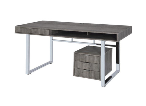 G801897 Contemporary Weathered Grey Writing Desk - Premium Desk from Coaster Z2 Standard - Just $418! Shop now at Furniture Wholesale Plus  We are the best furniture store in Nashville, Hendersonville, Goodlettsville, Madison, Antioch, Mount Juliet, Lebanon, Gallatin, Springfield, Murfreesboro, Franklin, Brentwood