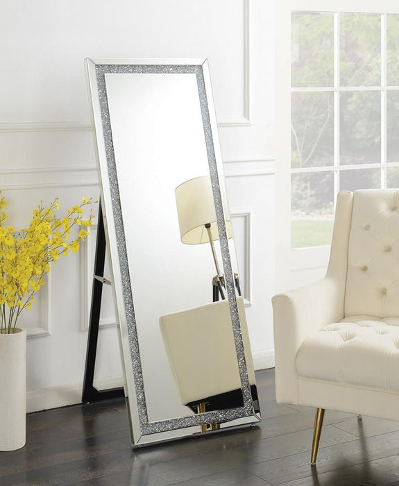 Giddish Cheval Floor Mirror Silver - Premium Mirror from Coaster Z2 Standard - Just $230! Shop now at Furniture Wholesale Plus  We are the best furniture store in Nashville, Hendersonville, Goodlettsville, Madison, Antioch, Mount Juliet, Lebanon, Gallatin, Springfield, Murfreesboro, Franklin, Brentwood